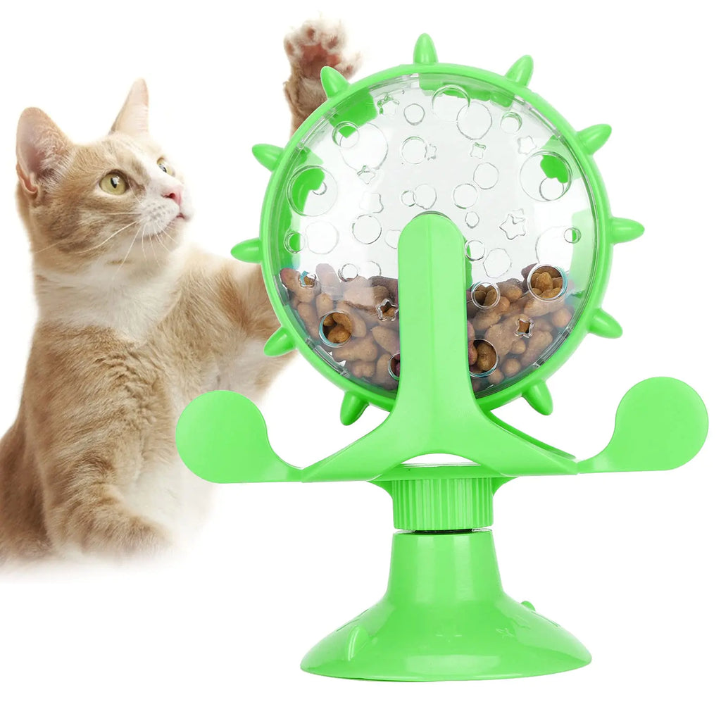 Pet Toy Rotation Cat Puzzle  360° Turntable for Pet Trainer (Green)