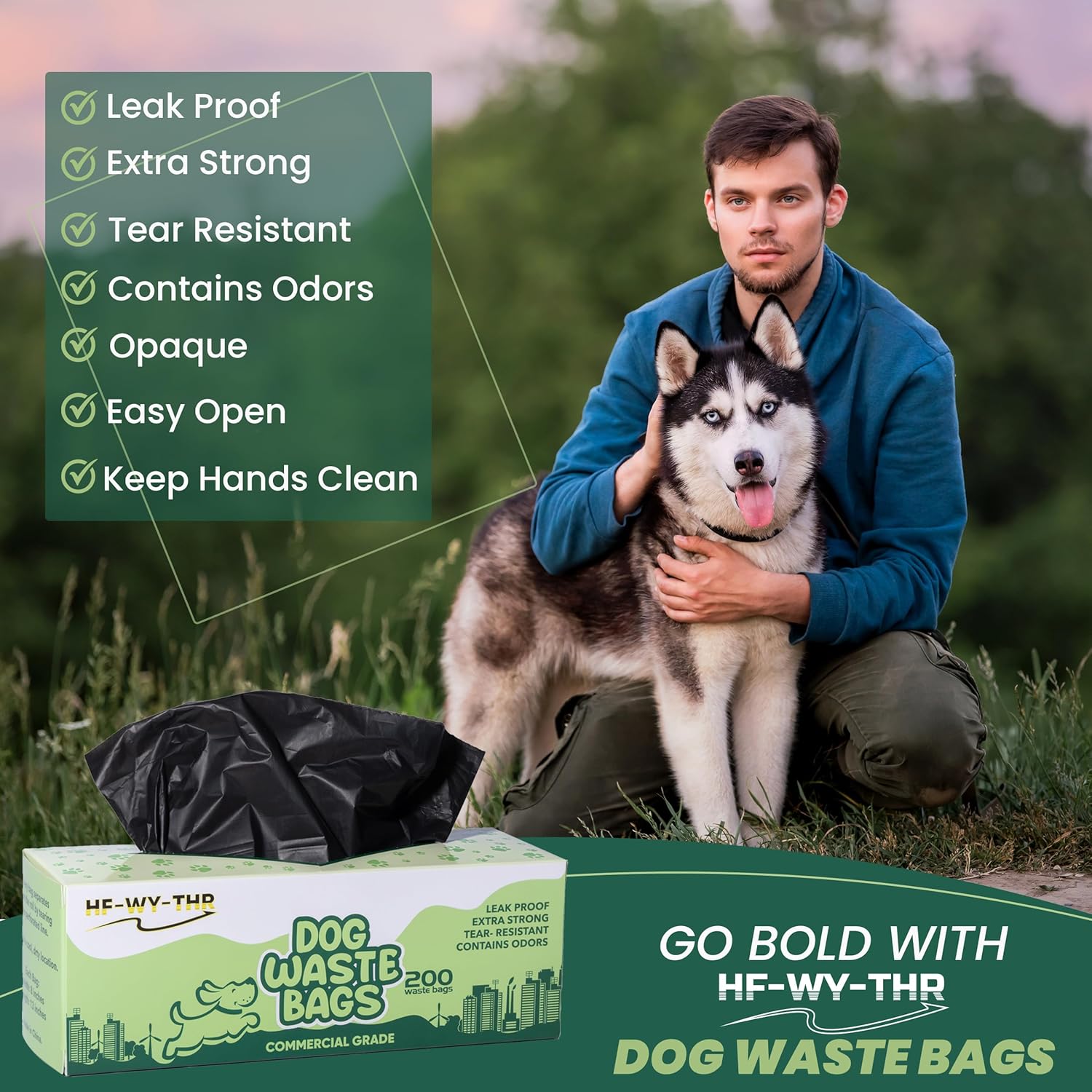 HF-WY-THR Dog Waste Bags 2000 Count - Poop Bags for Dog