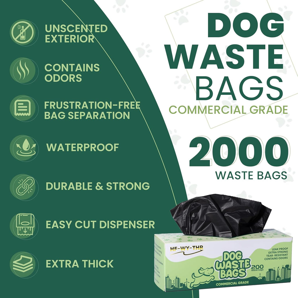 HF-WY-THR Dog Waste Bags 2000 Count - Poop Bags for Dog