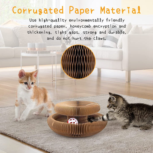 Organ Foldable Cat Scratching Board Magic Corrugated Paper Wear-resistant No Chip Dropping Strong Magnetic Foldable Self-contained Cat Toy