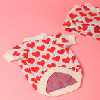 Red Heart Pet Sweater Fashion Brand Dog Clothes Autumn And Winter French Bucket Chenari Small Dog Cat Knitted Sweater